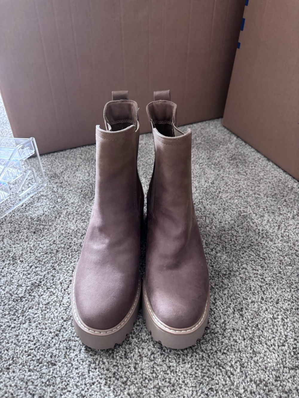 DV by Dolce Vita Taupe Platform Chelsea Booties